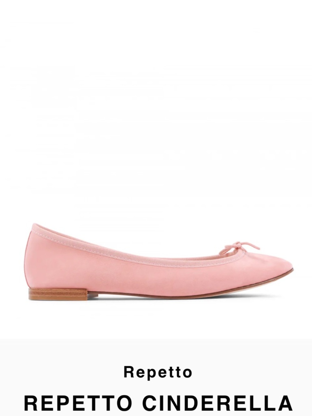 Repetto Blush Pink Leather Ballet Flat with Bow